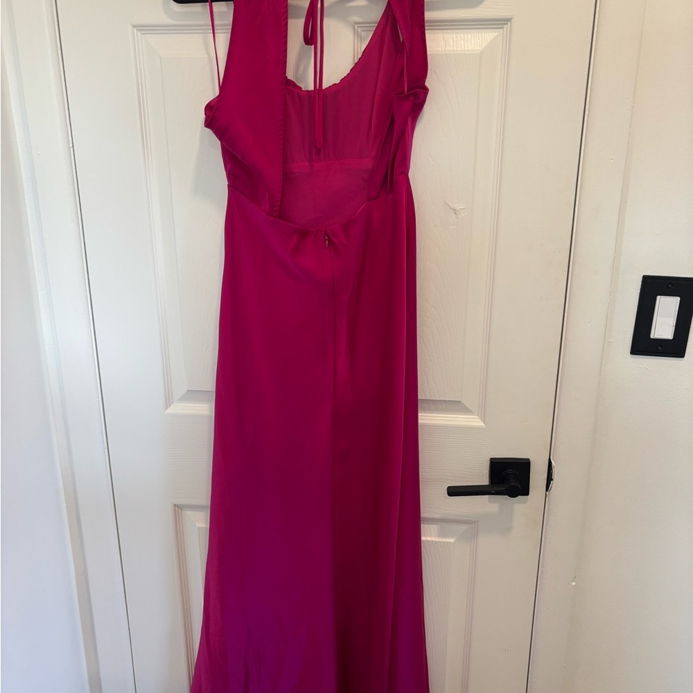 ASTR Pink Satin Maxi Dress - Elegant Evening Gown